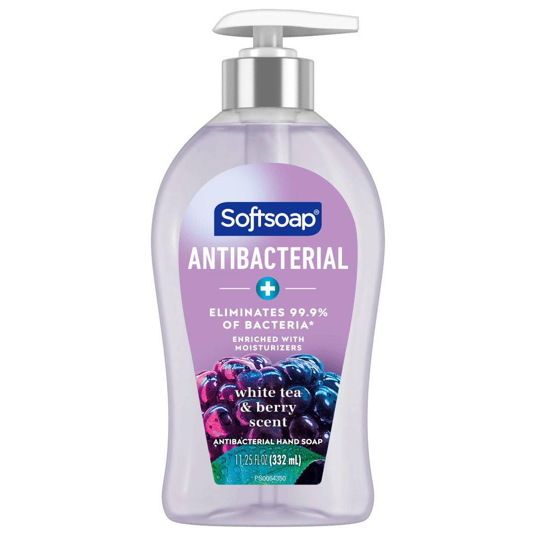 Softsoap Antibacterial Liquid Hand Soap Pump, White Tea and Berry - 11.25 Fluid Ounce
