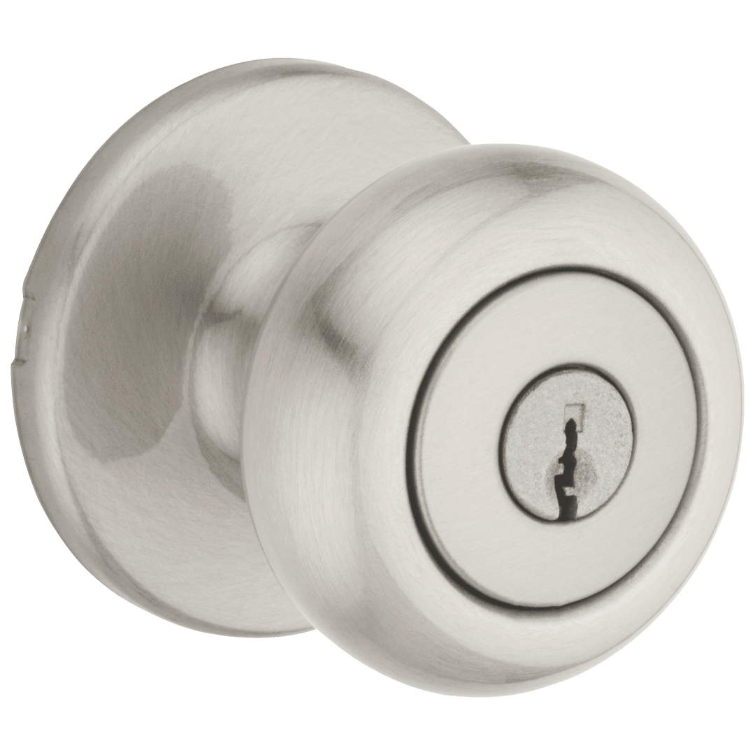 Cove Keyed Entry Knob in Satin Nickel