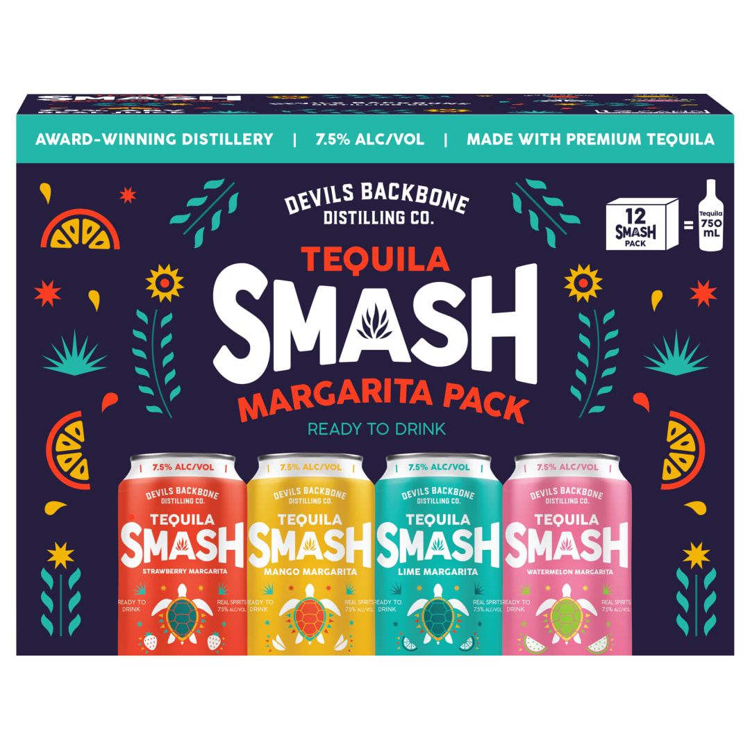 Devils Backbone Distilling Company Tequila Smash Variety Pack 7.5%, 12PK 12oz Cans