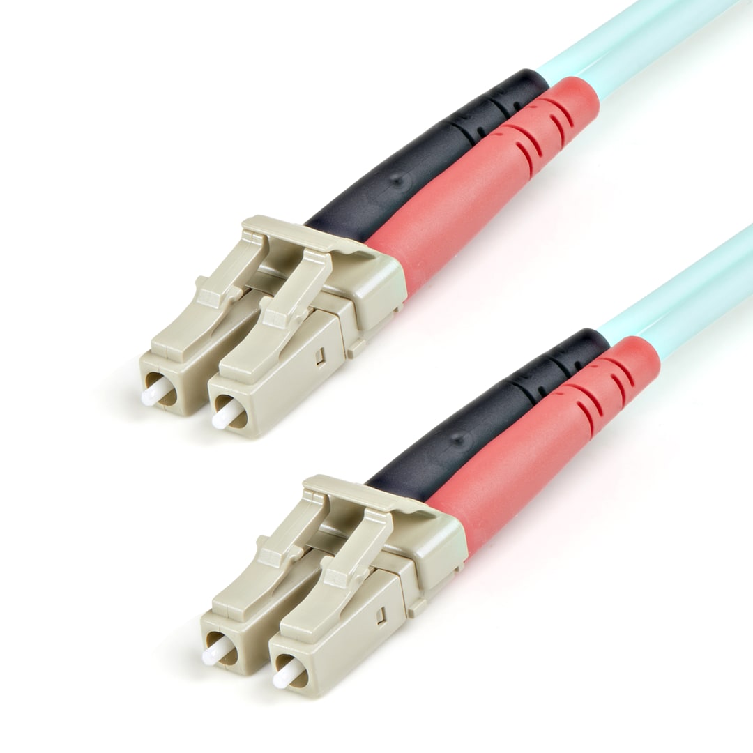 1m 10 Gb LC to LC MM LSZH Aqua Fiber Patch Cable