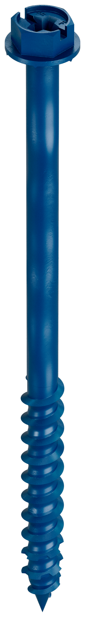 Simpson Strong-Tie TNT25400HC25 Titen Turbo™ — 1/4 in. x 4 in. Hex-Head Concrete and Masonry Screw, Blue (25-Qty)