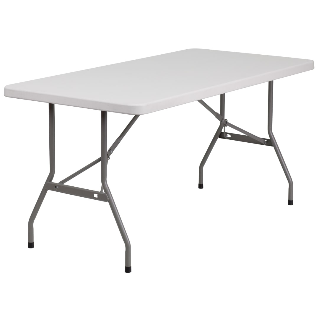 Kathryn 5-Foot Granite White Plastic Folding Table