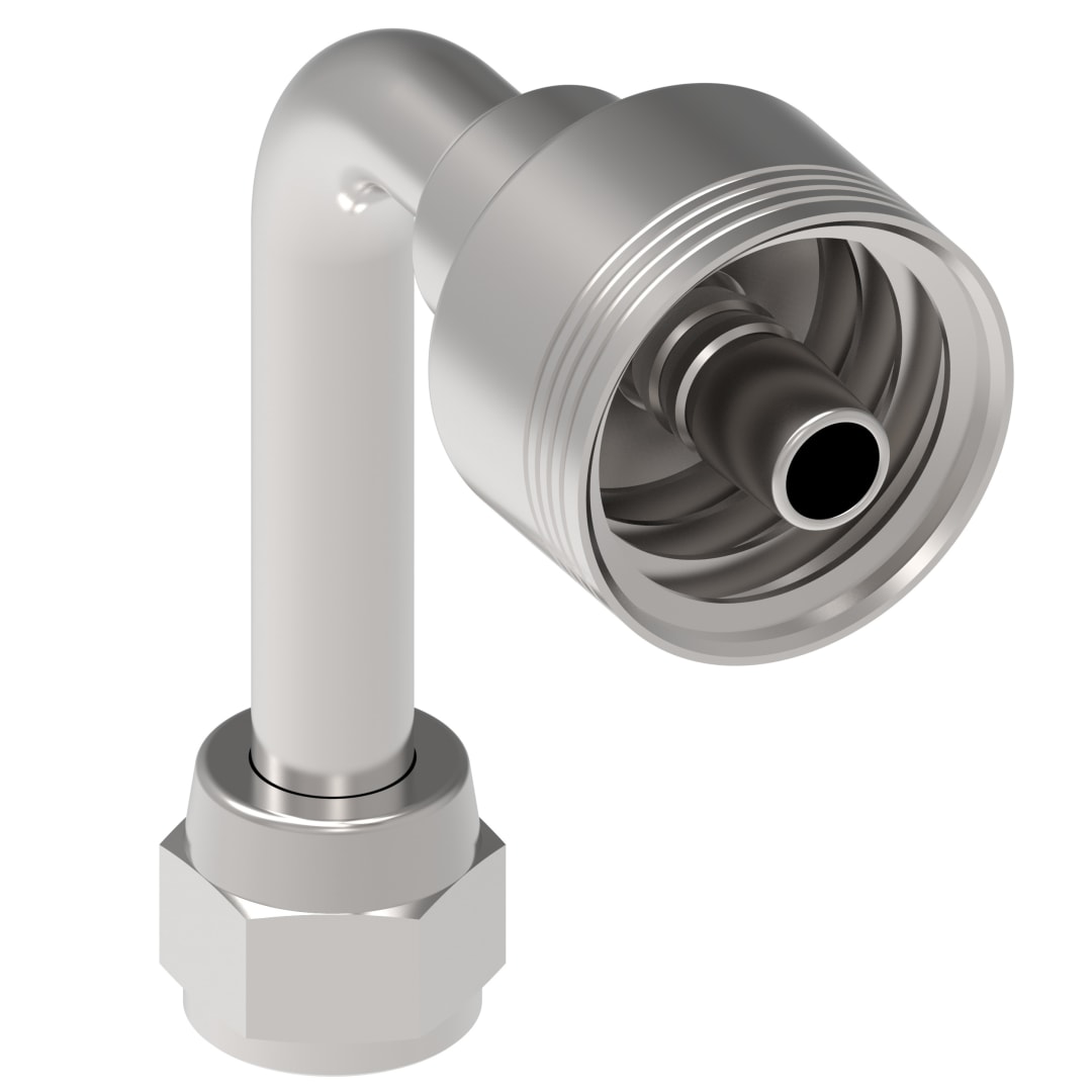 Aeroquip 3/8" Female JIC 90 Degree Long x 3/8" 4 Wire Hydraulic Hose Fitting