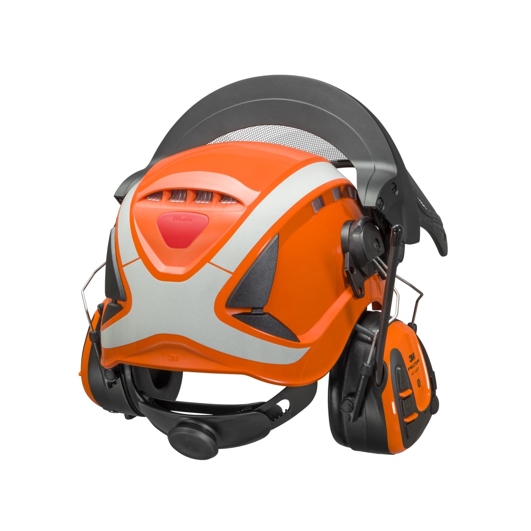 3M™ SecureFit™ X5500 Forestry Combination, X5500 Helmet, X4 Earmuffs, FH1 and 5J Mesh Faceshield, X5507VX4FH15J-CE