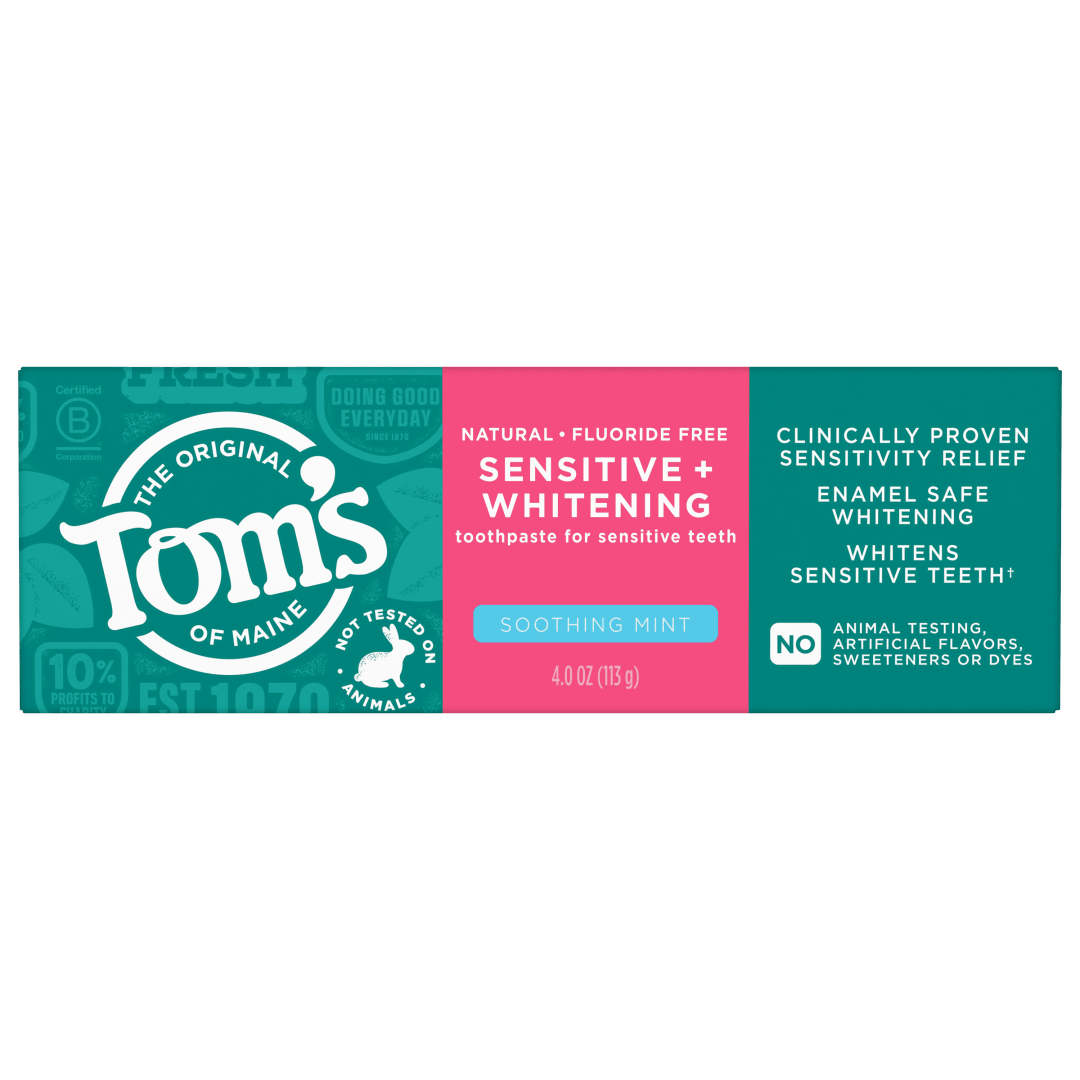 Tom's of Maine Sensitive and Whitening Toothpaste, Fluoride Free