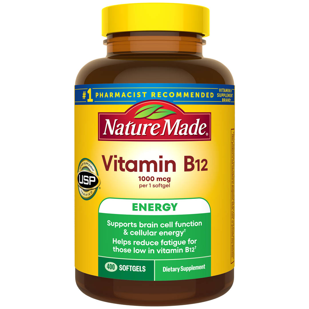 Nature Made Vitamin B12 1000 mcg, Dietary Supplement for Energy Metabolism Support, 400 Softgels, 400 Day Supply