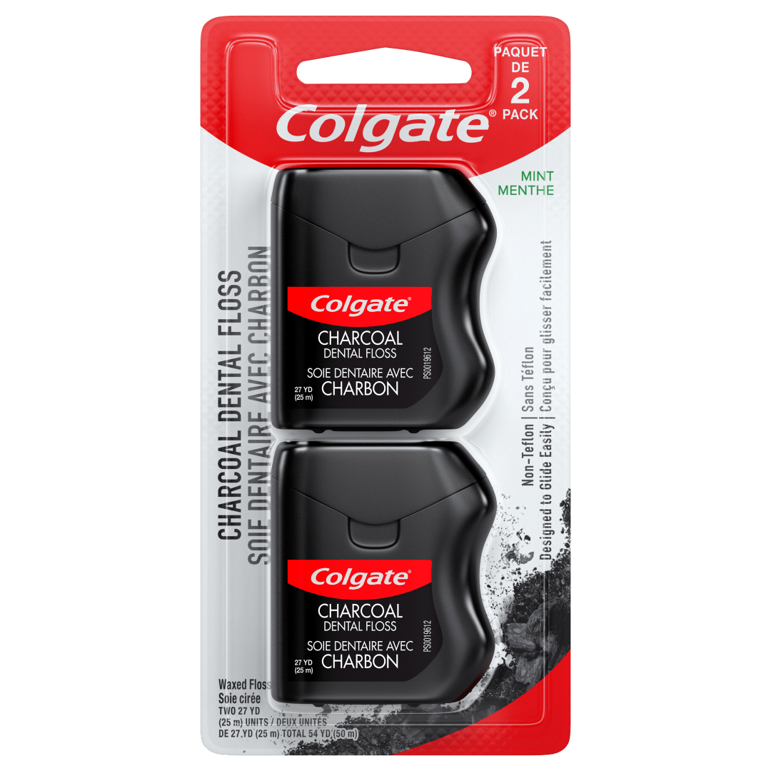 Colgate Charcoal Dental Floss, Mint - 2pk
