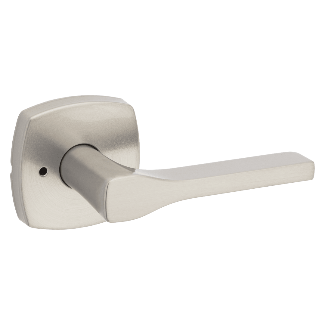 Tripoli Bed/Bath Bed/Bath Lever w/ Soft Modern Rose in Satin Nickel