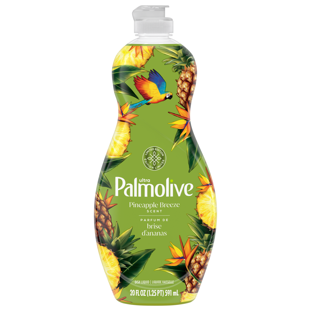 Palmolive Ultra Strength Liquid Dish Soap, Limited Edition Dishwashing Detergent, Pineapple Breeze Scent, 20 fl oz Bottle