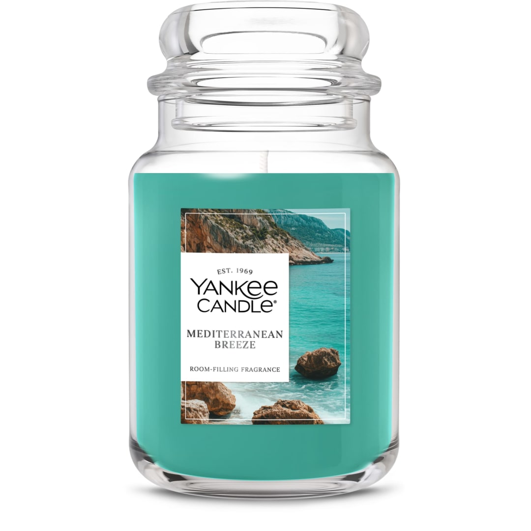 Yankee Candle® Mediterranean Breeze Scented Candle, 22oz Large Jar with up to 150 Hour Burn Time, Great for gifting