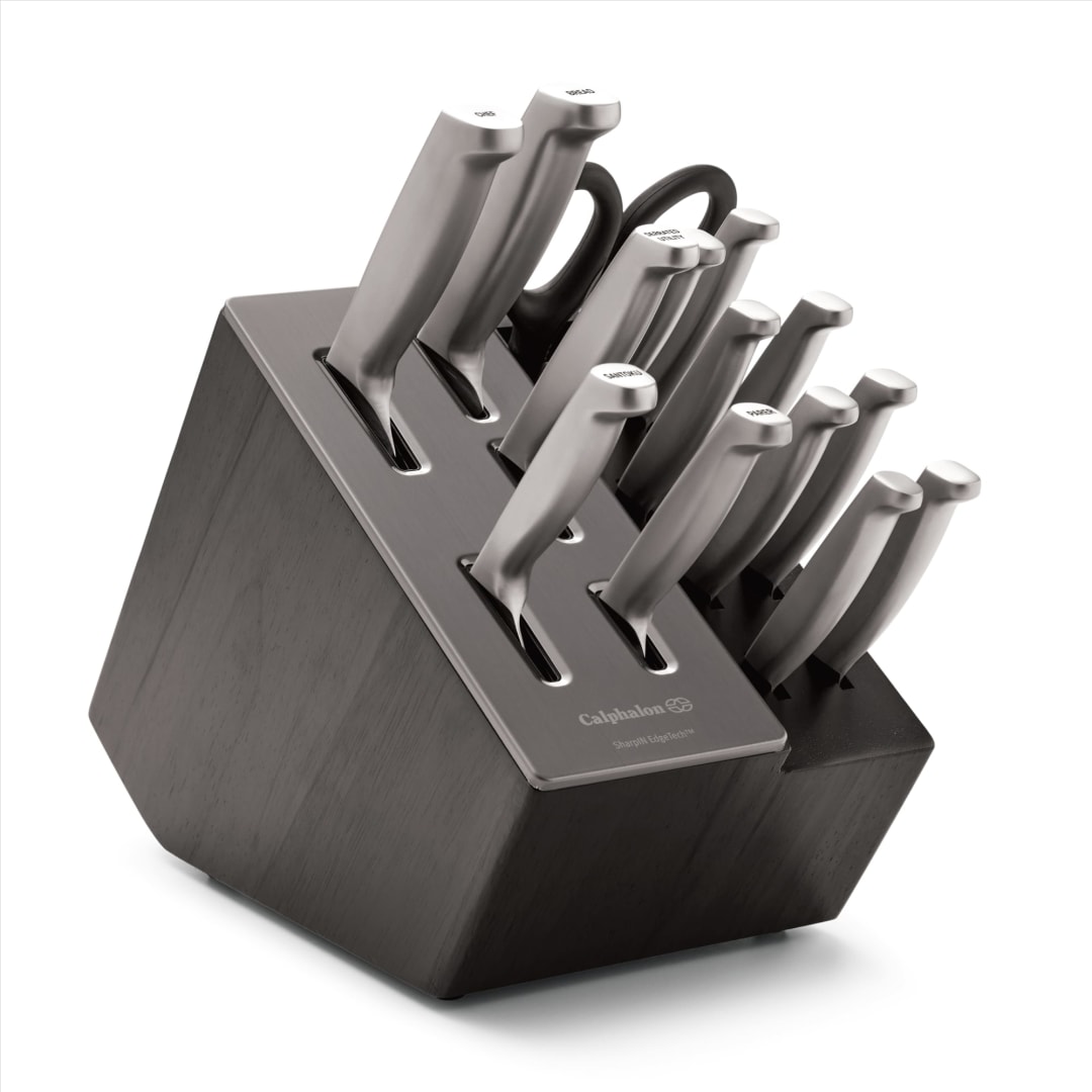Premier by Calphalon® 15-Piece Knife Set with SharpIN Edgetech™, Stainless Steel Handles