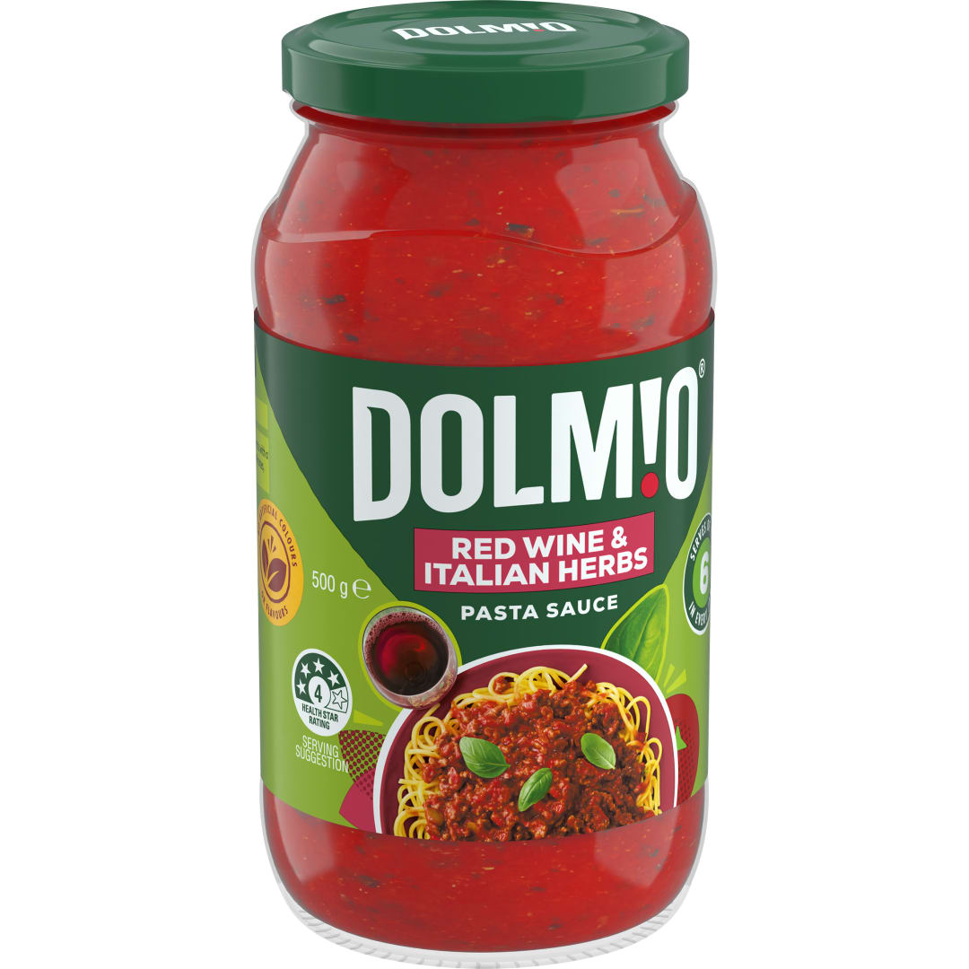 DOLMIO EXTRA Pasta Sauce Red Wine & Italian Herbs 500g Jar