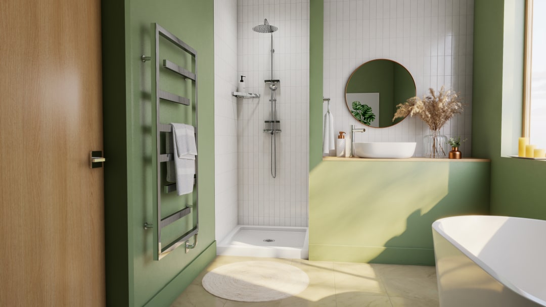 DreamLine SlimLine 36 inch D x 36 inch W x 2 3/4 inch H Single Threshold White Alcove Shower Base with 2 inch Chrome Center Round Drain