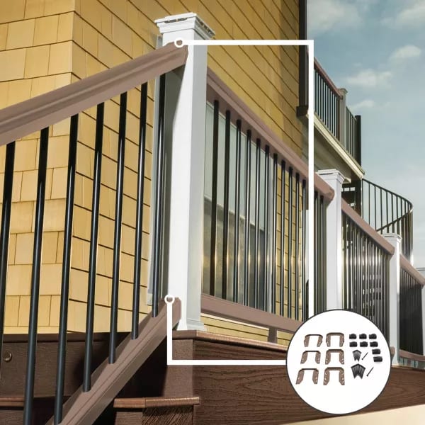 Trex Transcend® Mounting Hardware for Cut Rails in Stair Rope Swing