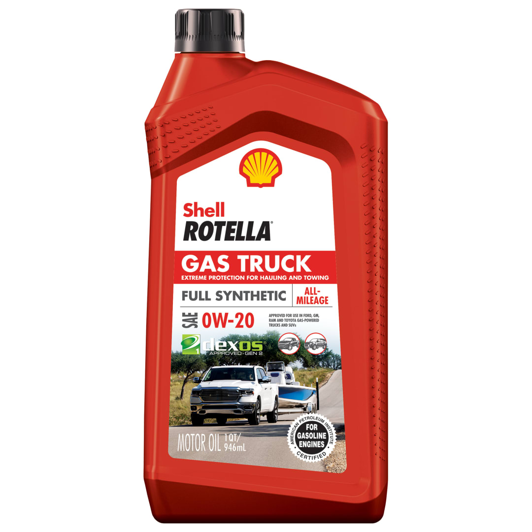 Shell Rotella Gas Truck Full Synthetic 0W-20 Engine Oil for Pickups and SUVs, 1 Quart