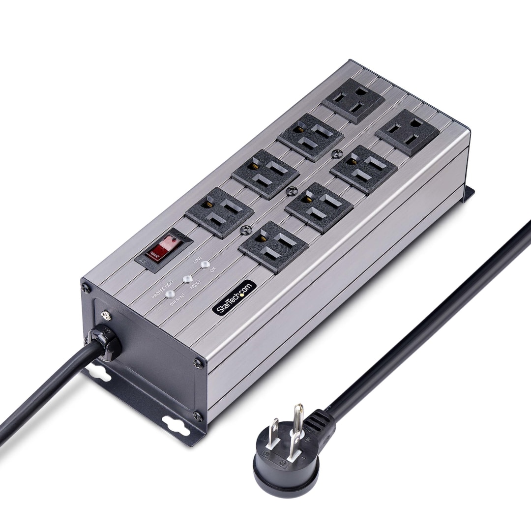 8 Outlet Surge Protected Industrial Power Bar NA