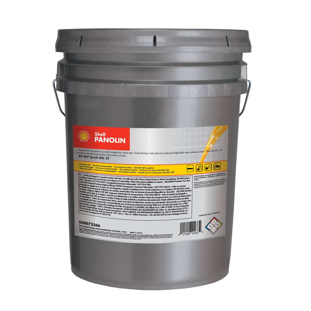 Shell PANOLIN S4 HLP Synth EAL 32 Biodegradable Hydraulic Fluid, 5 Gallon Pail
