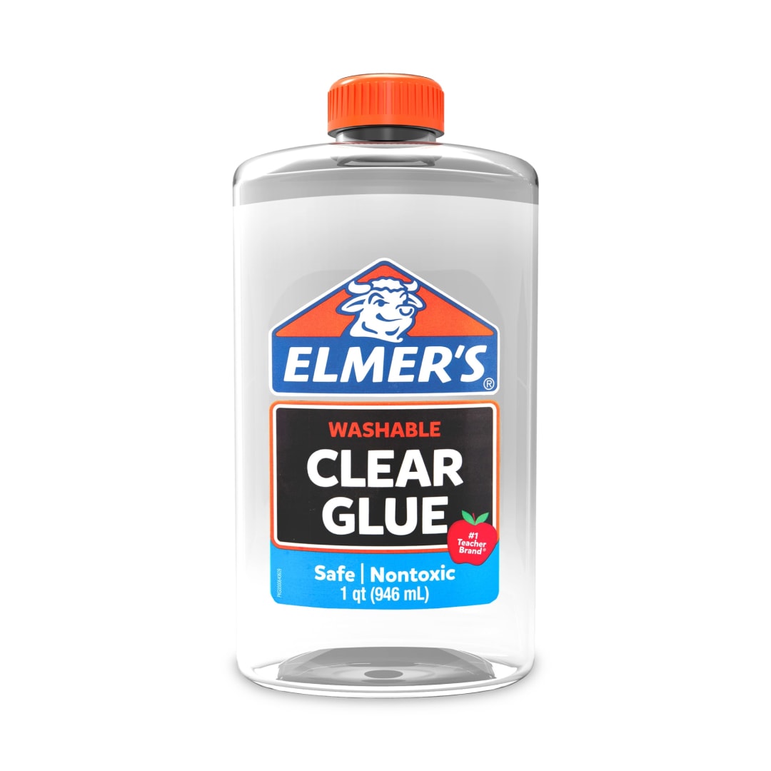 Elmer's Liquid School Glue, Clear Glue, Washable, Great for Making Slime, 32 Ounces