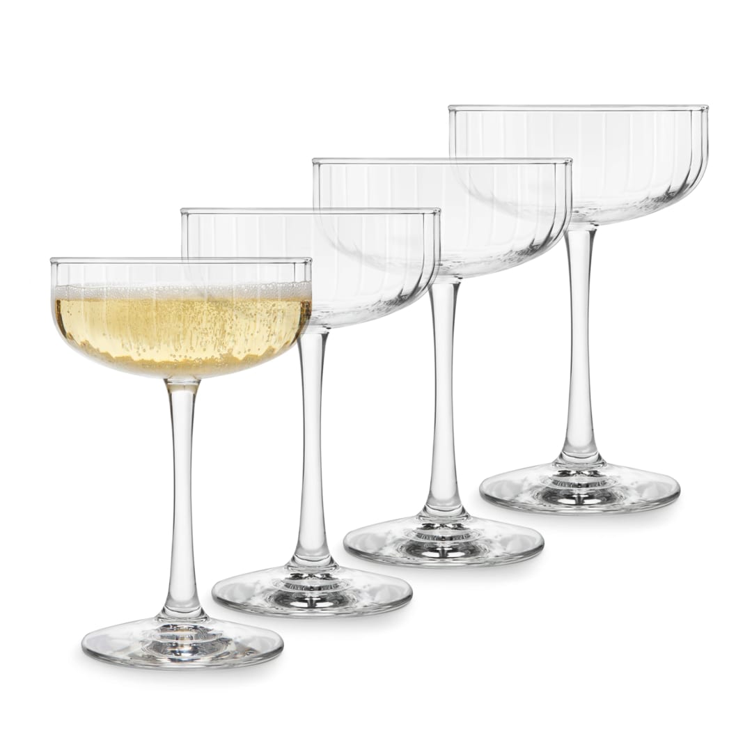 Libbey Paneled Coupe Cocktail Glasses, 8.5-ounce, Set of 4