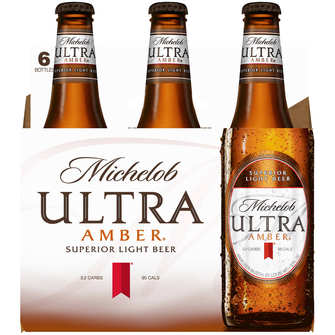 Michelob ULTRA Amber Light Beer, 6 Pack 12 fl. oz. Bottles, 4.2% ABV