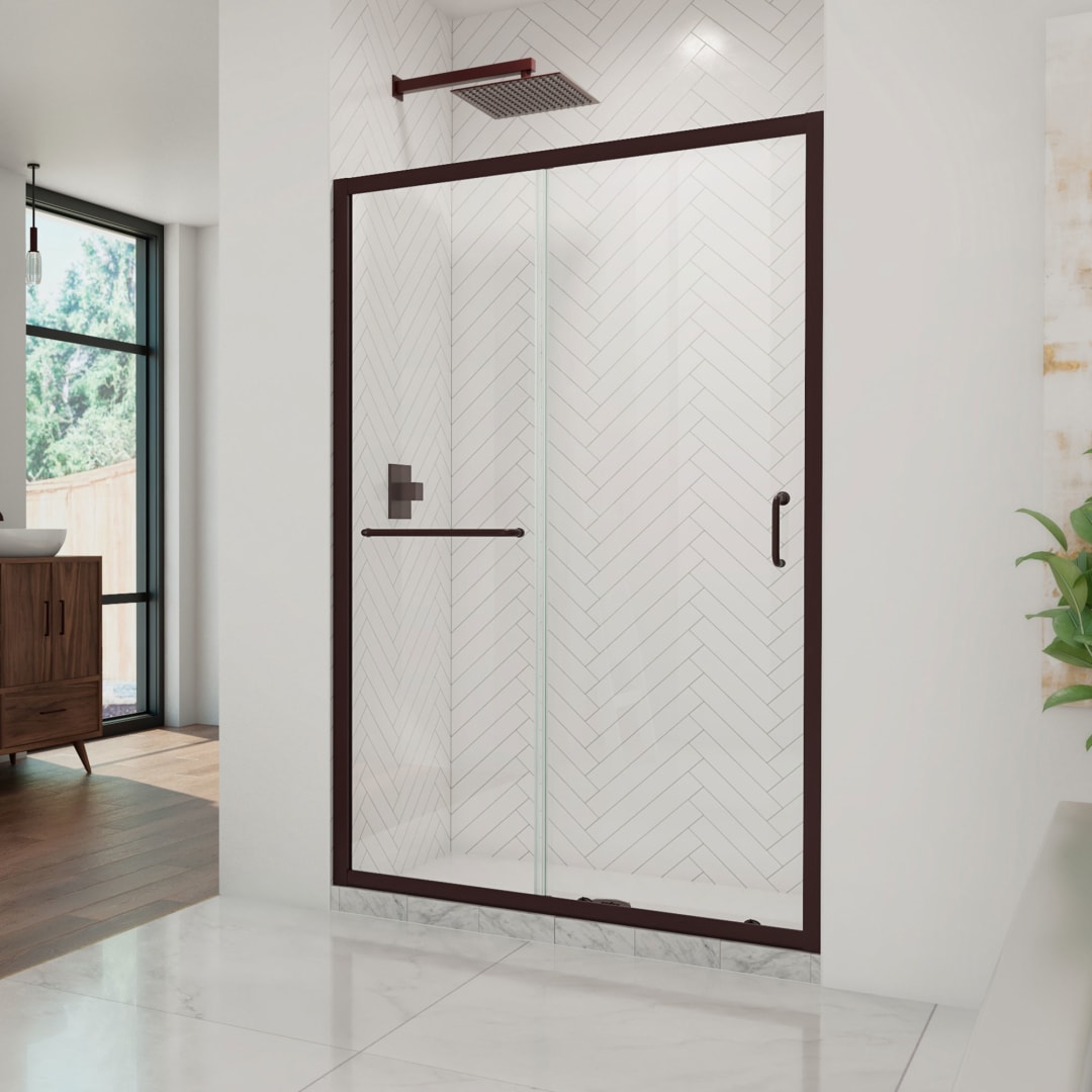 DreamLine Infinity-Z 44 - 48 inch W x 72 inch H Semi-Frameless Sliding Shower Door in Oil Rubbed Bronze