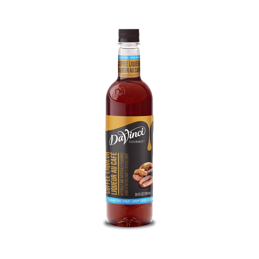 DaVinci Gourmet Sugar Free Coffee Liqueur Syrup, Plastic Bottle, 4 x 750 mL