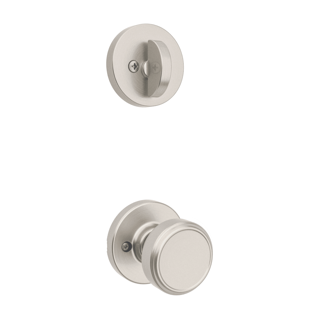 966 Single Cylinder Interior Pack w/ Round Rose Maven Knob for Signature Series Handlesets in Satin Nickel