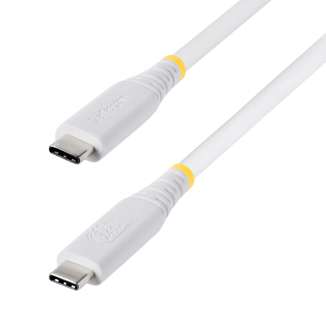 USB4 Gen2 40Gbps Twisted Pair Passive Cable, 1m - White