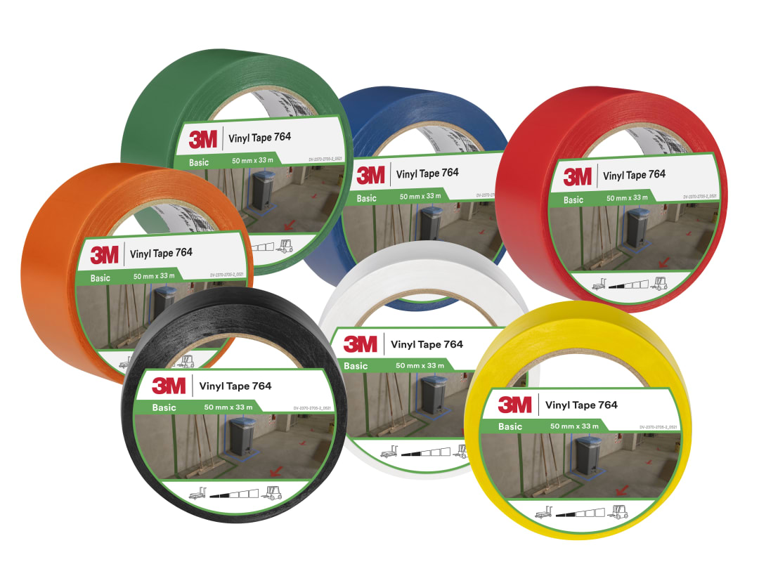 3M™ General Purpose Vinyl Tape 764, Blue, 1250 mm x 33 m, 0.13 mm