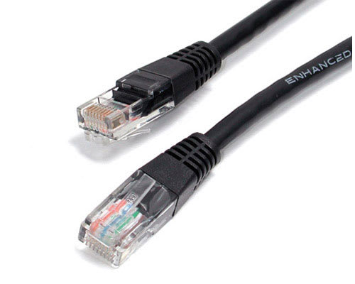 75 ft Black Molded Cat5e UTP Patch Cable
