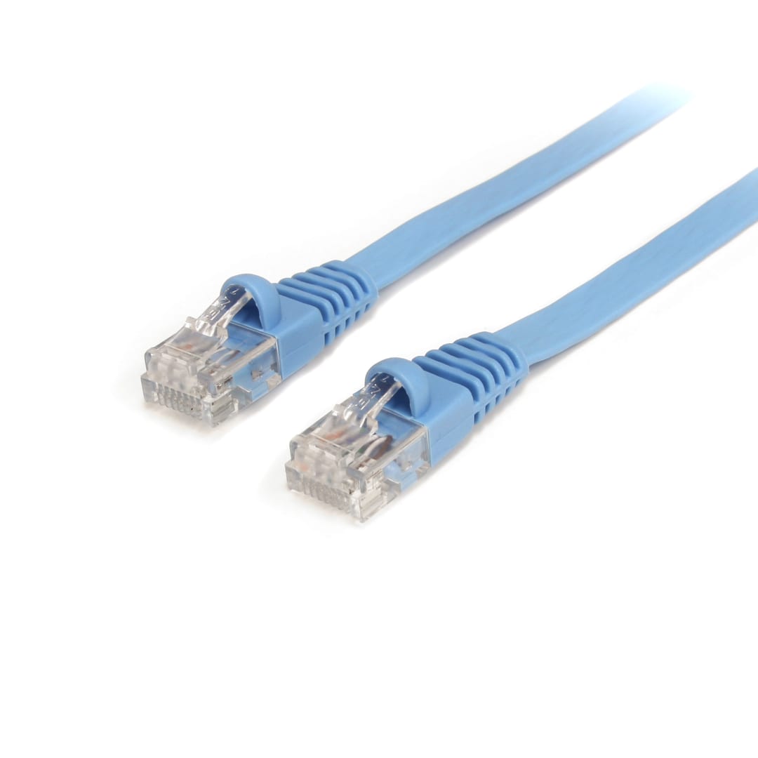 3 ft Blue Flat Cat 5e Patch Cable
