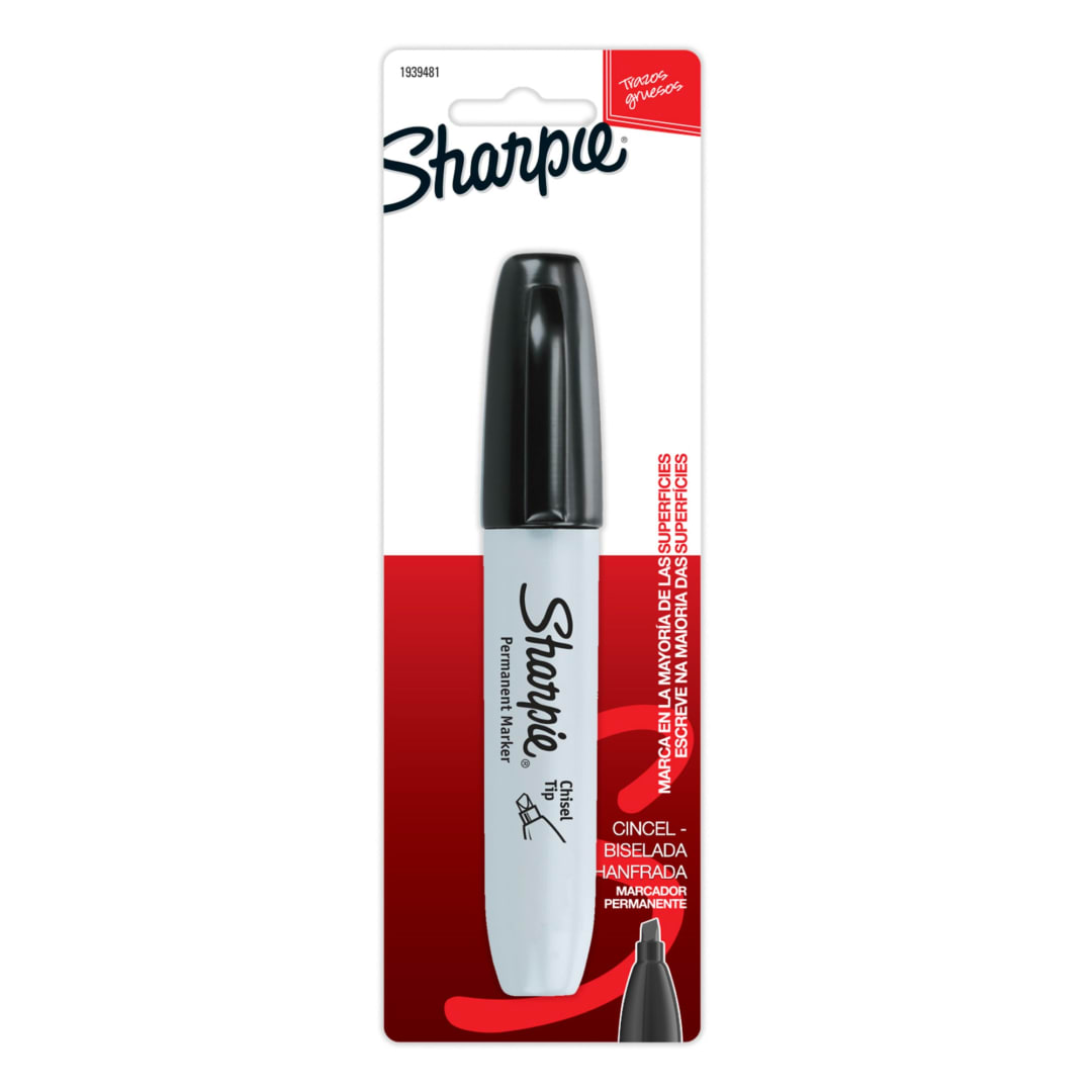 Sharpie® Permanent Marker, Chisel Tip, Black, 1 Count