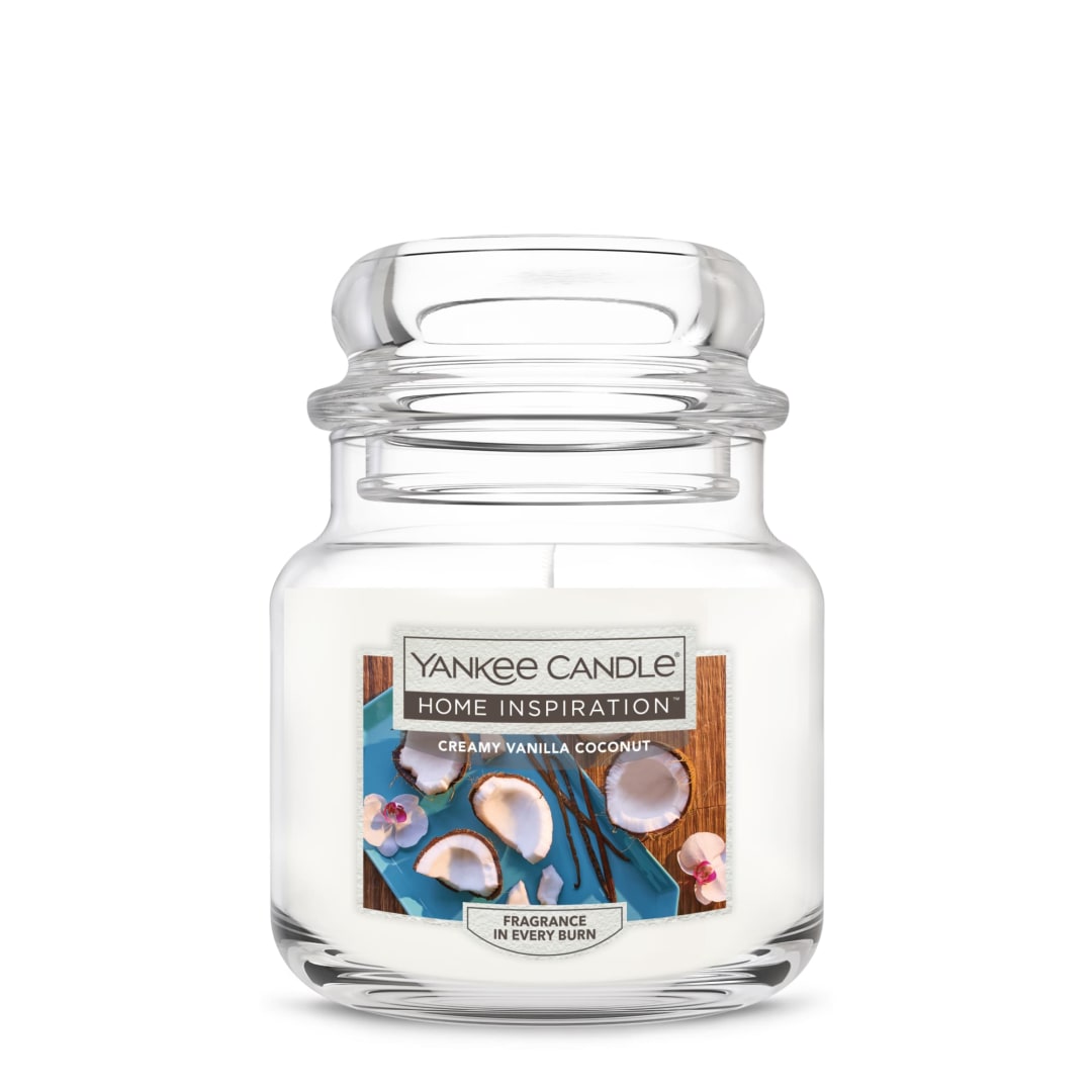 Yankee Candle Home Inspiration Creamy Vanilla Coconut Medium Jar Candle