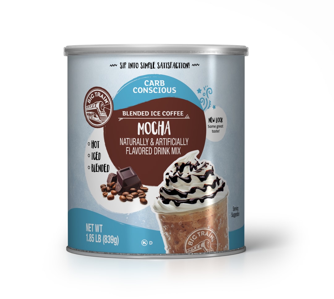 Big Train Carb Conscious Mocha Blended Ice Coffee Drink Mix, 2 x 1.85 lb