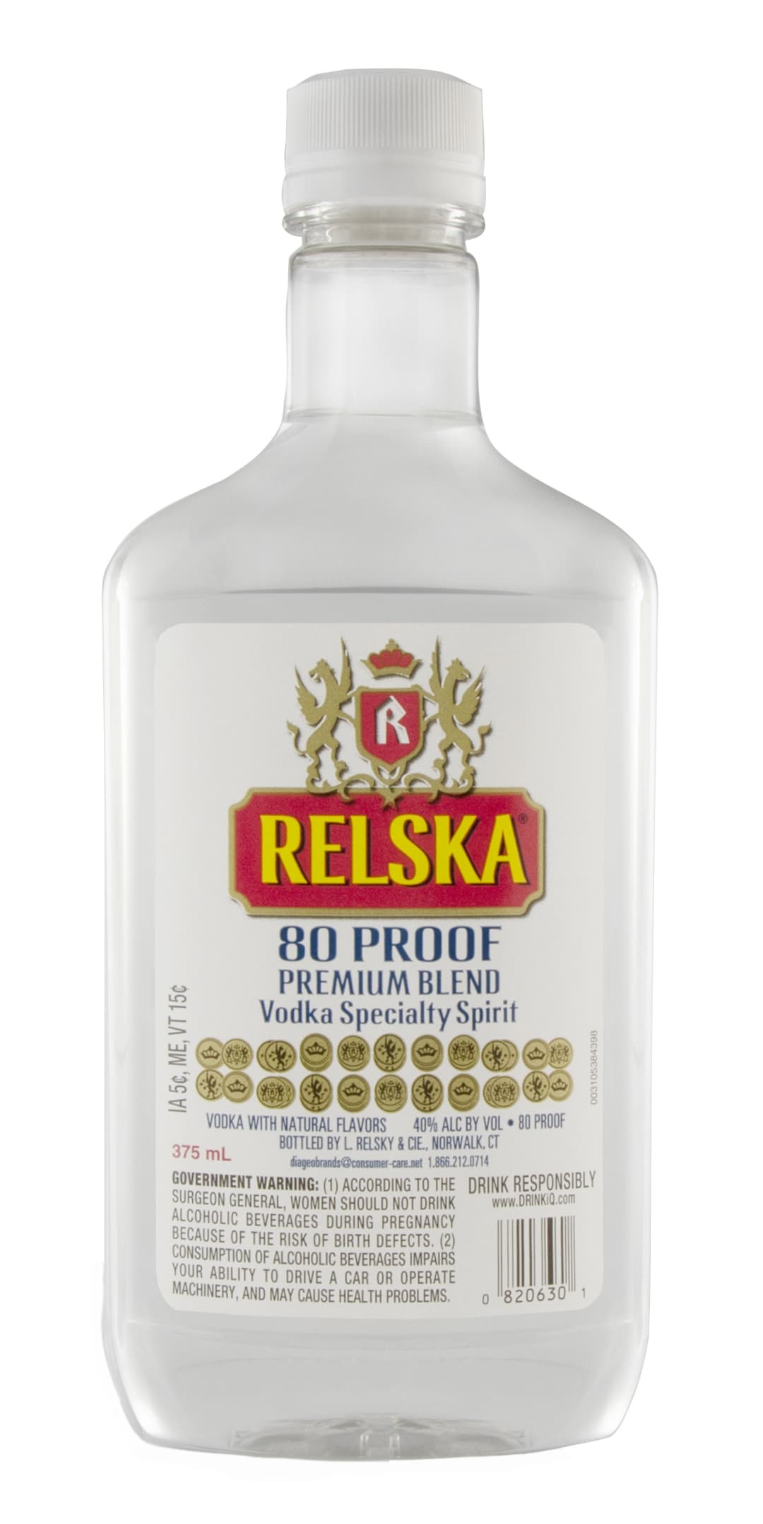 Relska Vodka 375ml Plastic Bottle 80 Proof