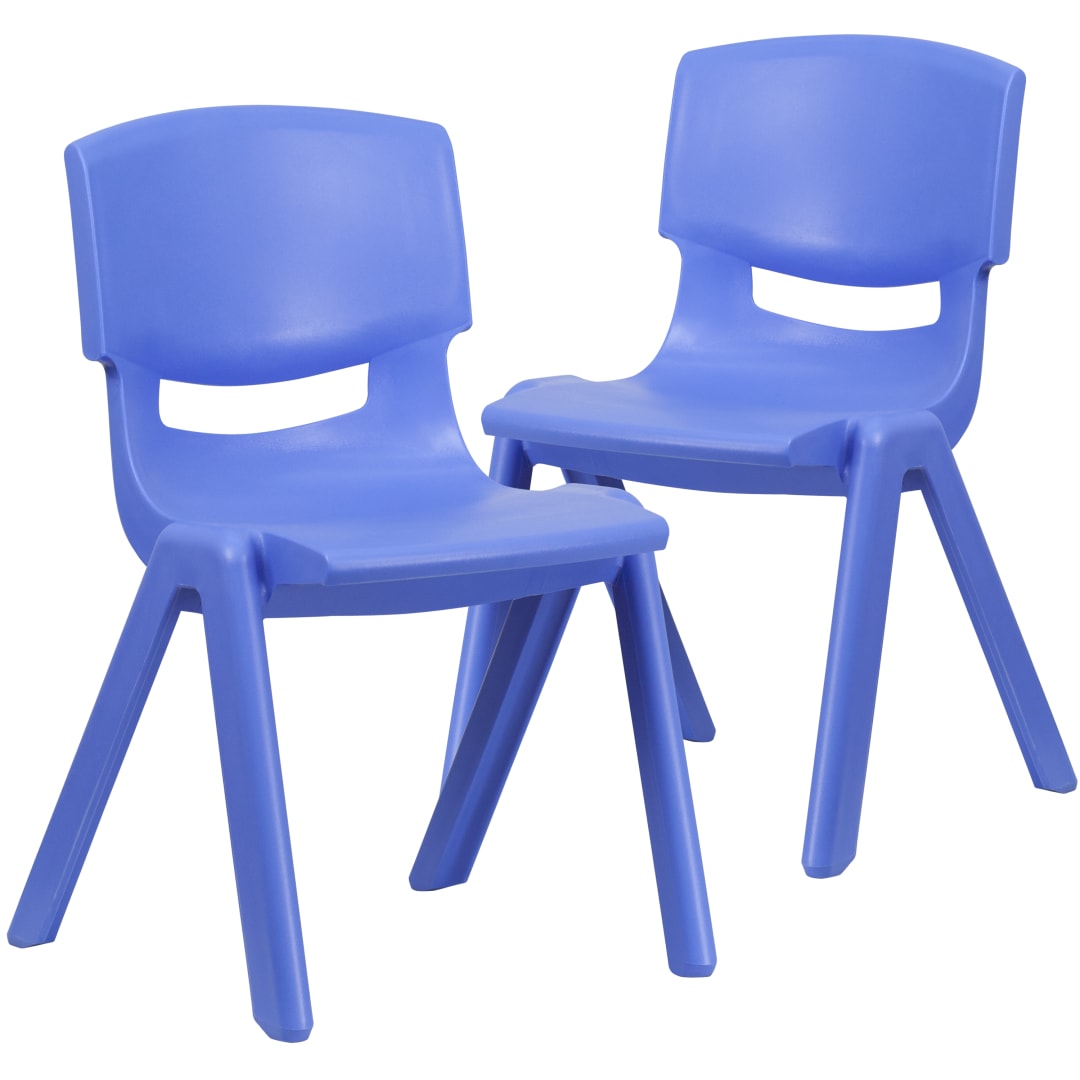 Whitney 2 Pack Blue Plastic Stackable School Chair with 15.5" Seat Height