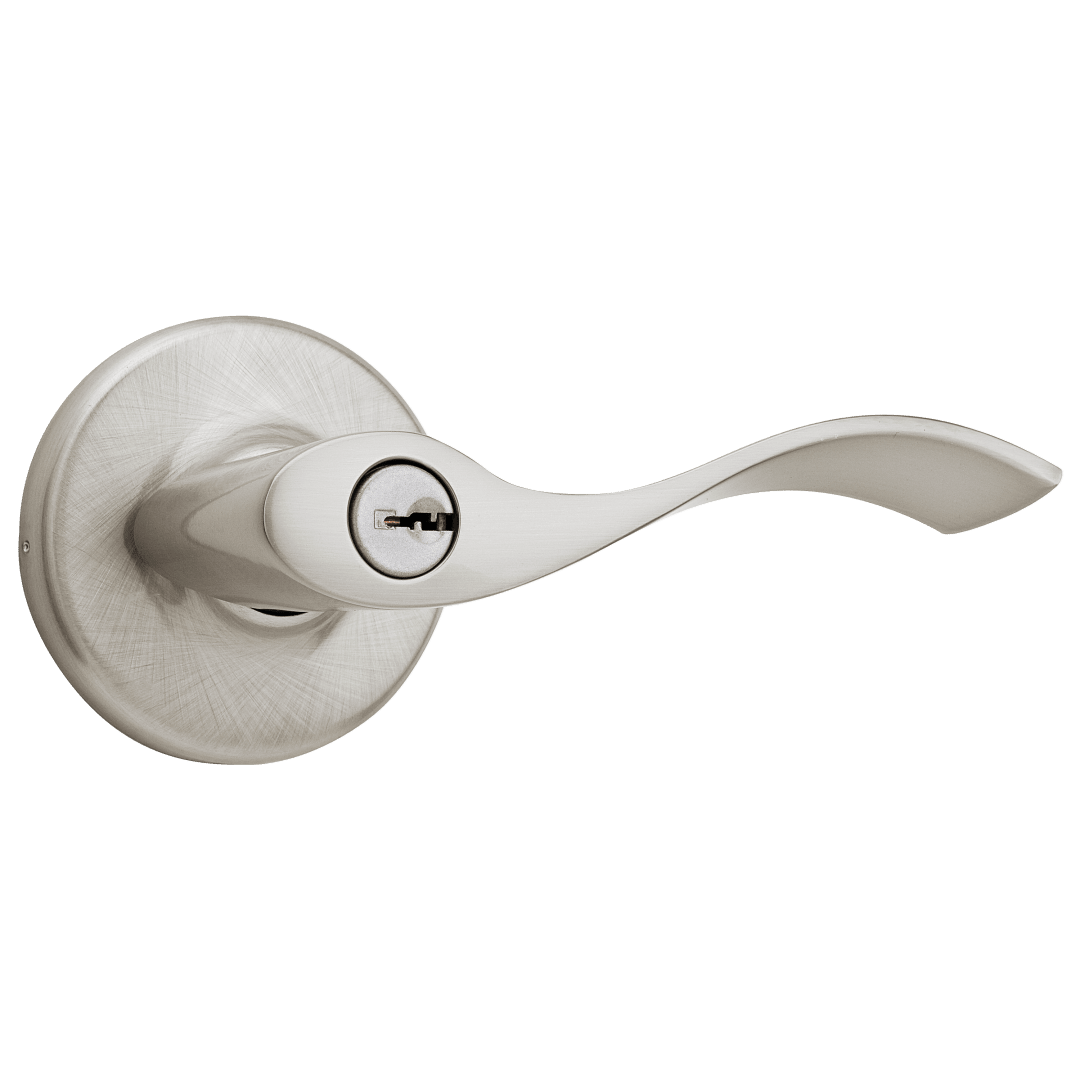 Balboa Keyed Entry Lever in Satin Nickel