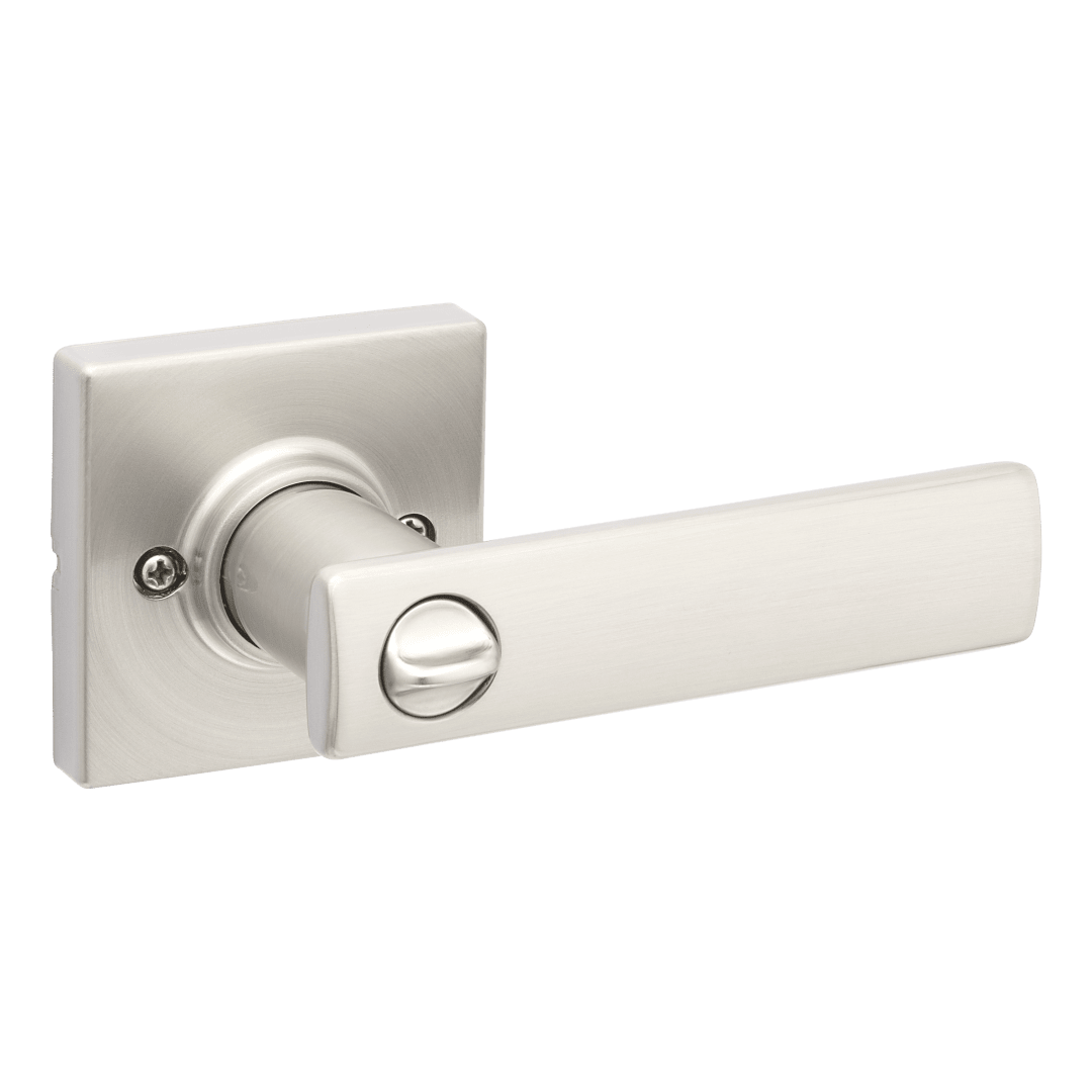 Breton Entry Lever featuring SmartKey Security™ in Satin Nickel