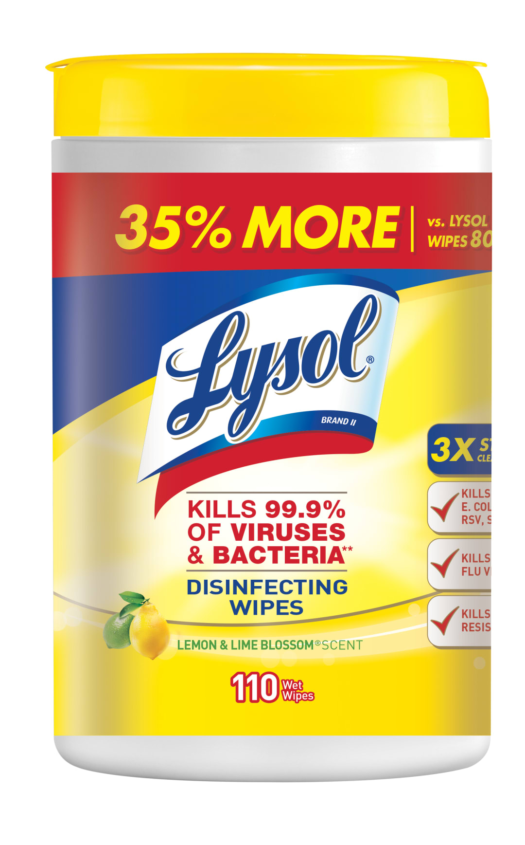 LYSOL® Disinfecting Wipes - Lemon & Lime Blossom 3/110 ct.