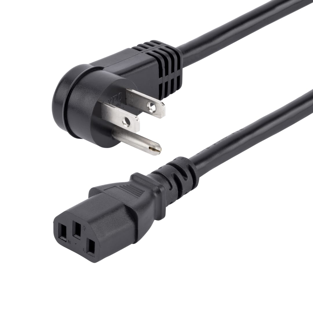 10ft NEMA 5 15P Right angle to C13 cable