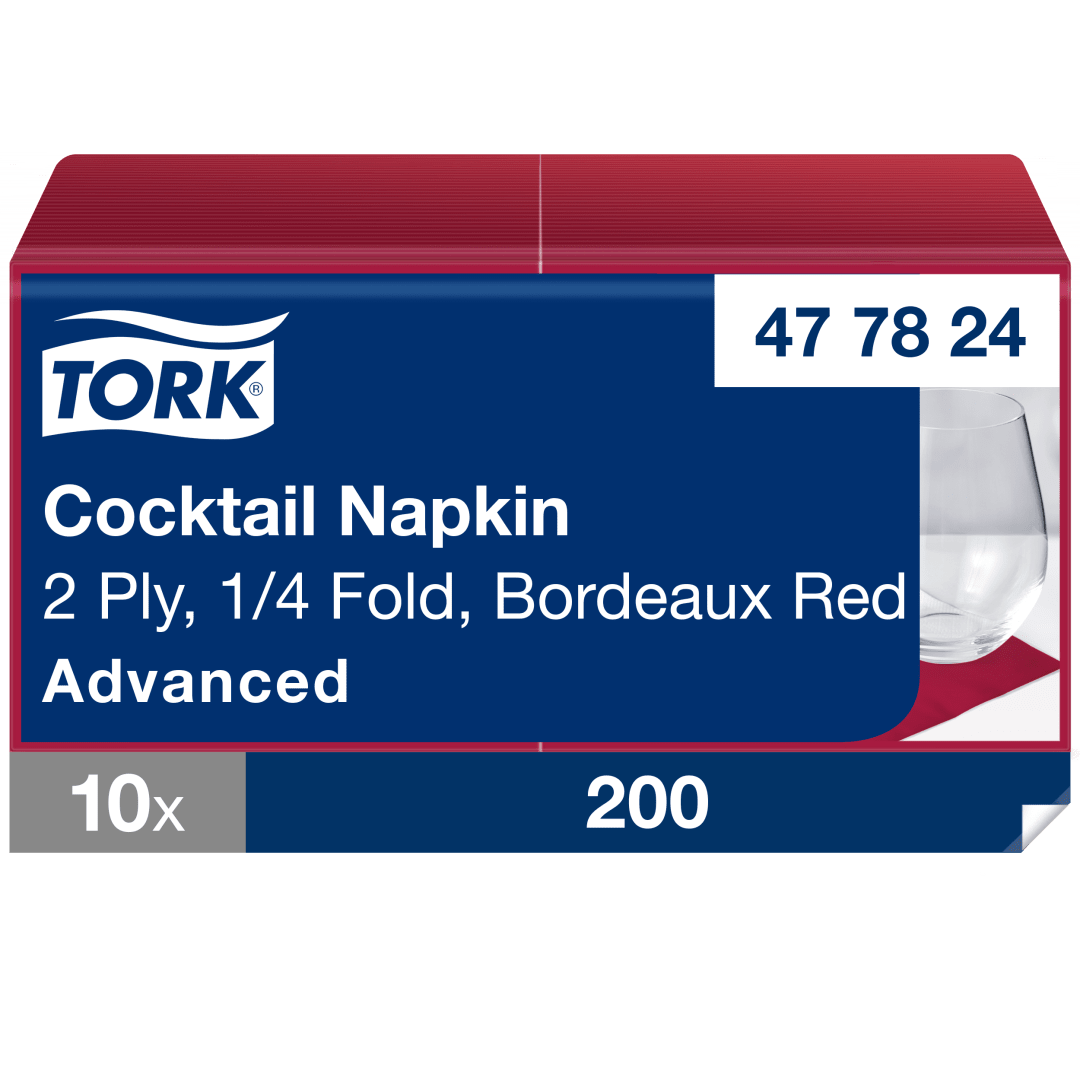 Tork Bordeaux Red Cocktail Napkin