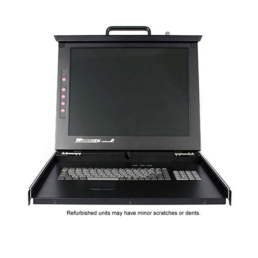 Refurbished 19Inch Folding LCD Rack Console with 16 port KVM