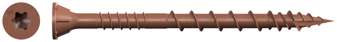 Simpson Strong-Tie DSVR212S Deck-Drive™ DSV WOOD Screw (Collated) — #10 x 2-1/2 in. T25 6-Lobe, Red (1000-Qty) (Pack of 100)