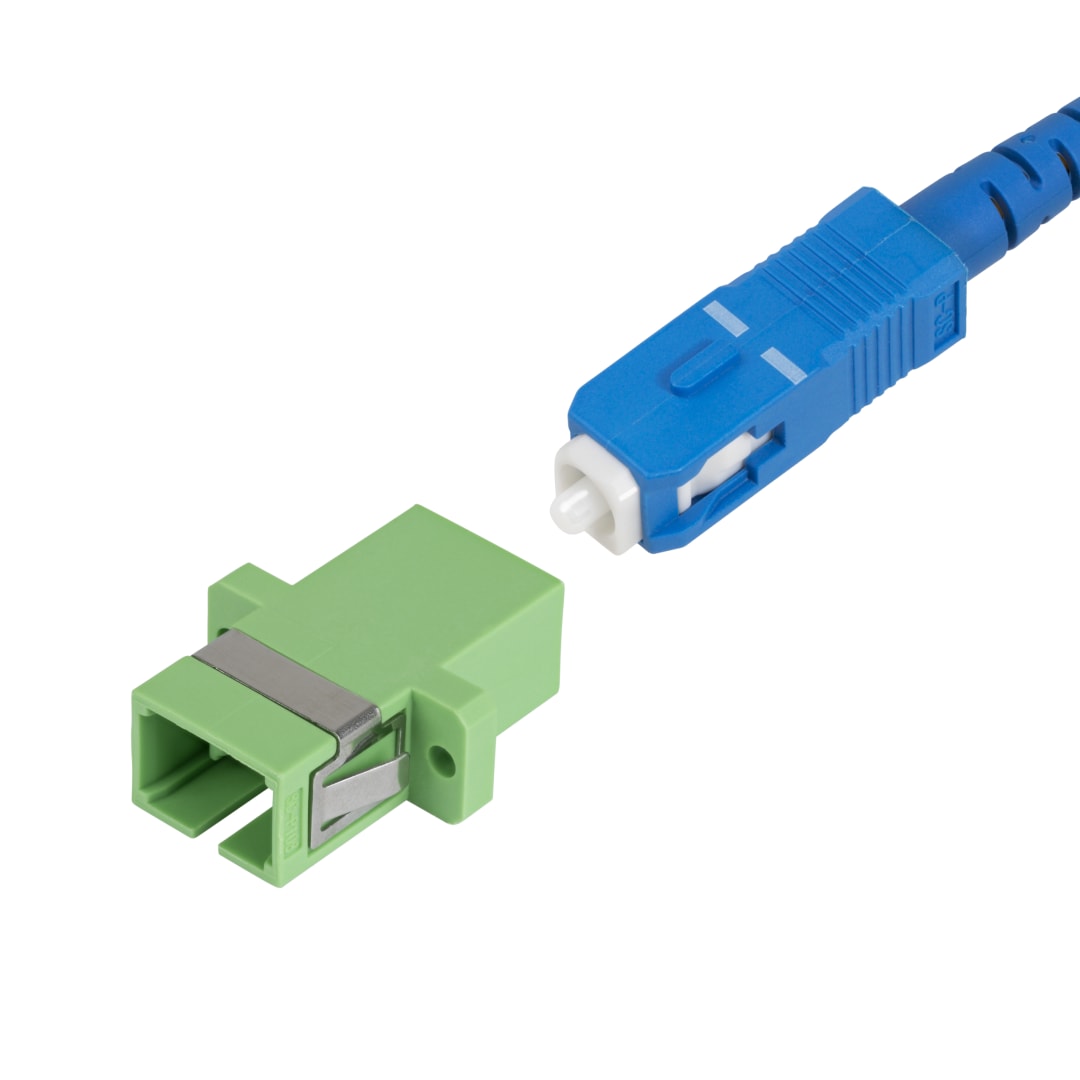 SC to SC APC Simplex OS2 SM Fiber Coupler with Flange 10pk
