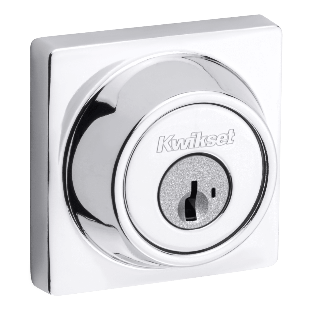 660 Polished Chrome Square Single Cylinder Deadbolt featuring SmartKey Security