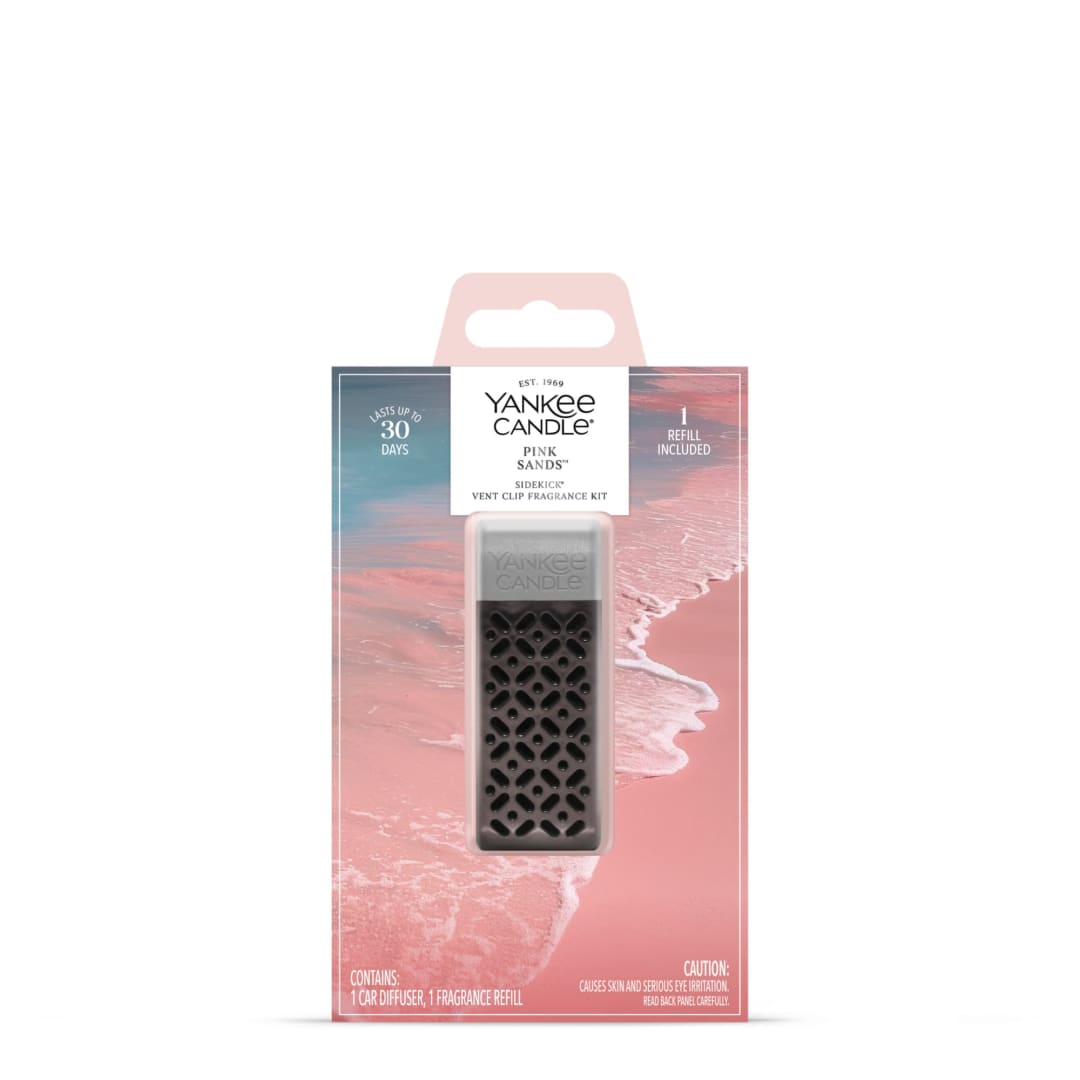 Yankee Candle® Sidekick™ Vent Clip Fragrance Kit, Pewter Silver XO Sidekick™ Vent Clip with 1 Pink Sands™ Fragrance Refill