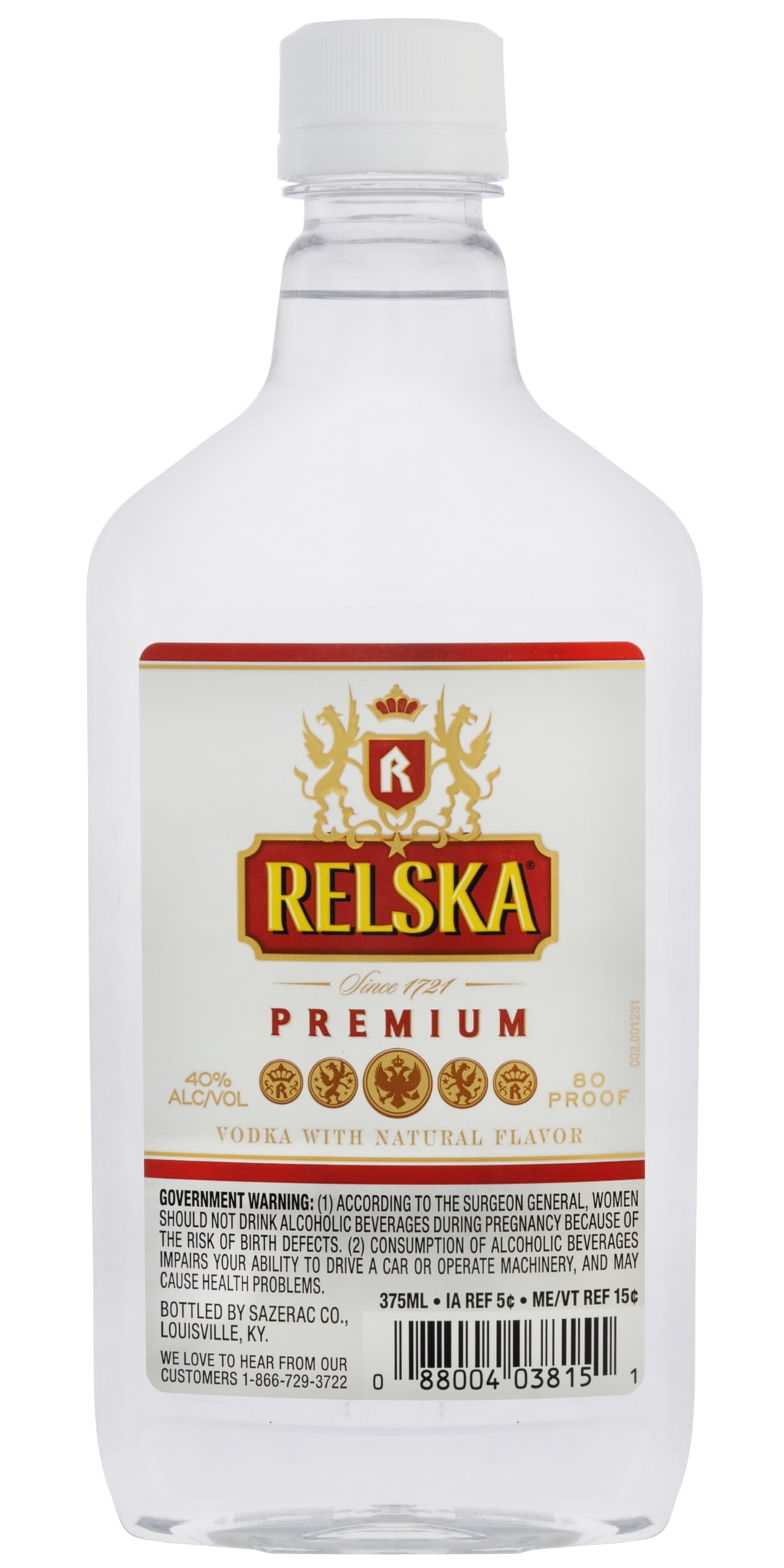 Relska Vodka 375ml Plastic Bottle 80 Proof