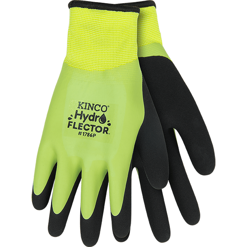 HydroFlector™ Lined Waterproof Hi-Vis Green Thermal Knit Shell & Double-Coated Latex