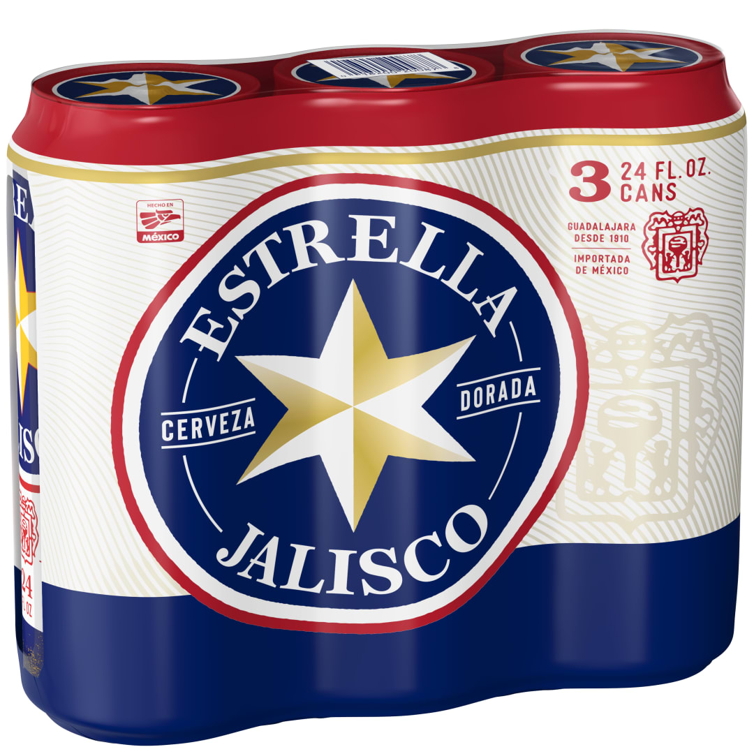 Estrella Jalisco Beer 3 - 24 fl oz Cans