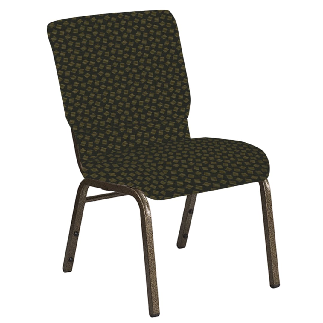 Embroidered 18.5''W Church Chair in Scatter Celtic Fabric - Gold Vein Frame